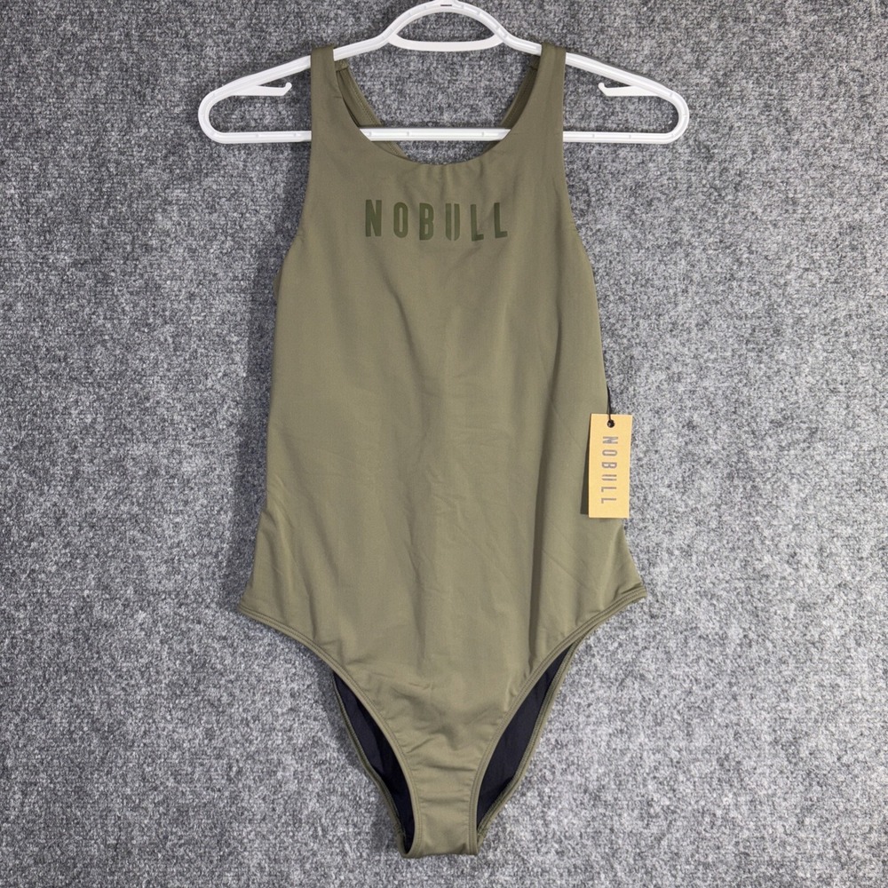 NoBull Swimsuit Womens Size Small Green One Piece Activewear Cross Fit USA Made